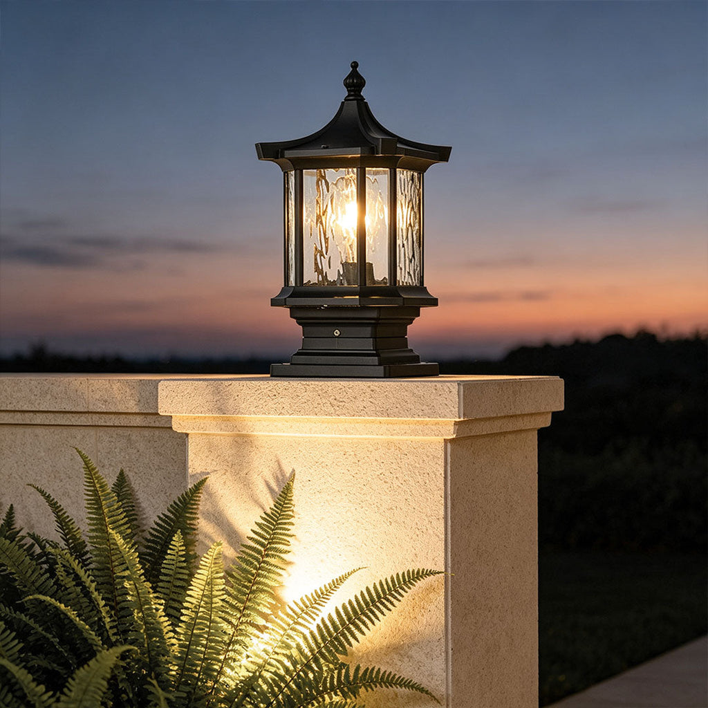 Vintage European Lantern Pillar Outdoor Light