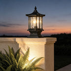 Vintage European Lantern Pillar Outdoor Light