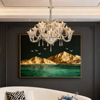 Elegant French Art Glass Ceiling Chandelier