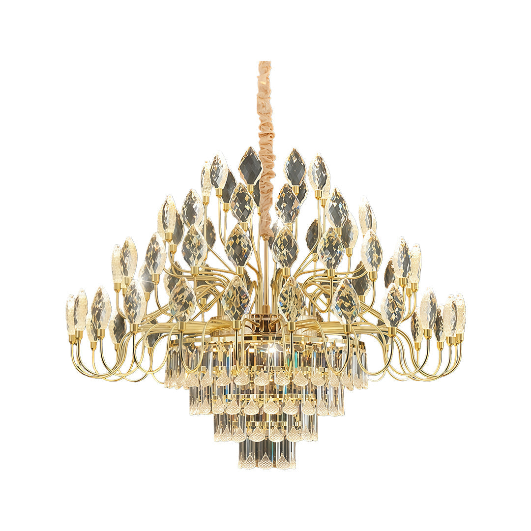Luxury Gold Crystal LED Chandelier - Elegant Ceiling Light