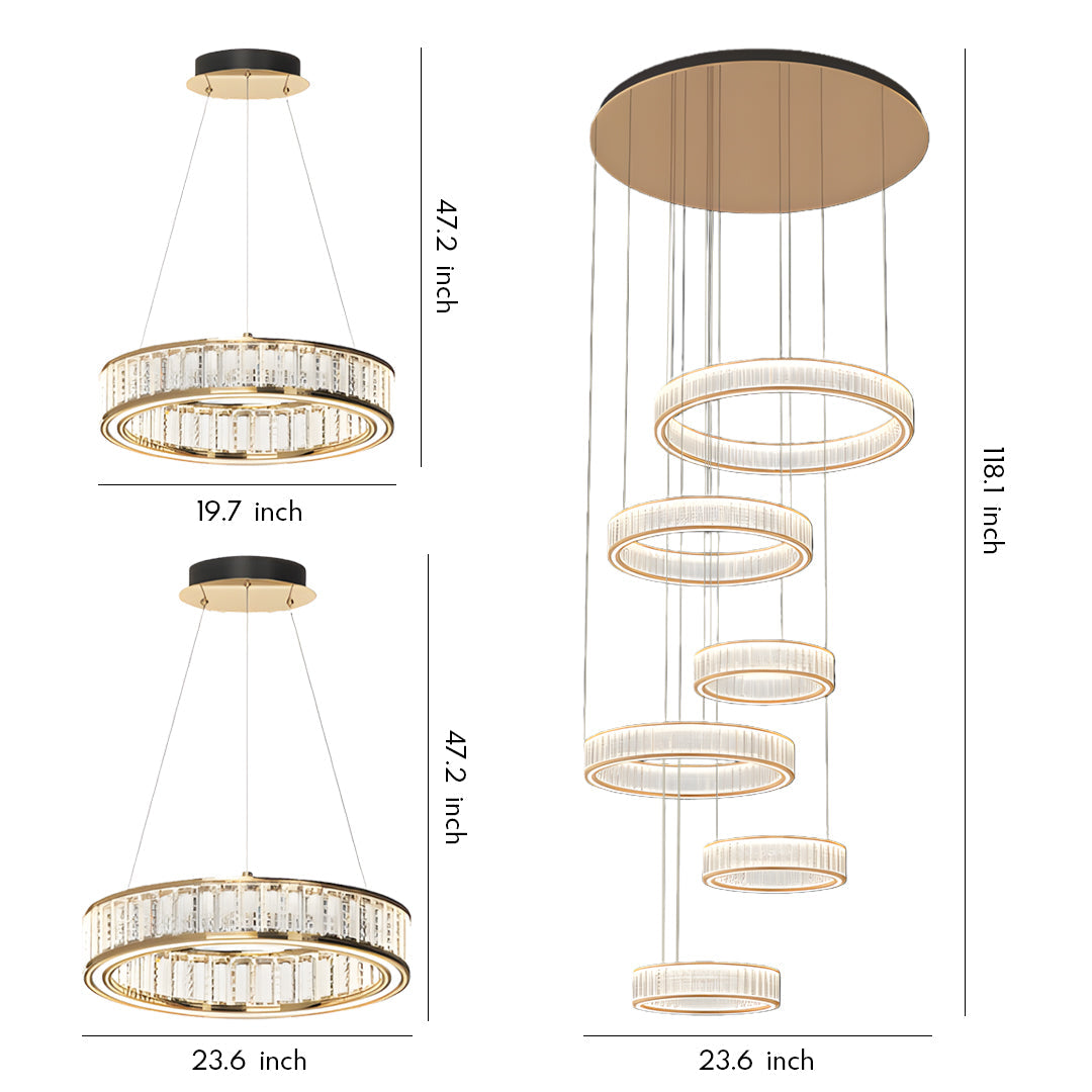 Luxury Large Crystal Circular Ceiling Chandelier