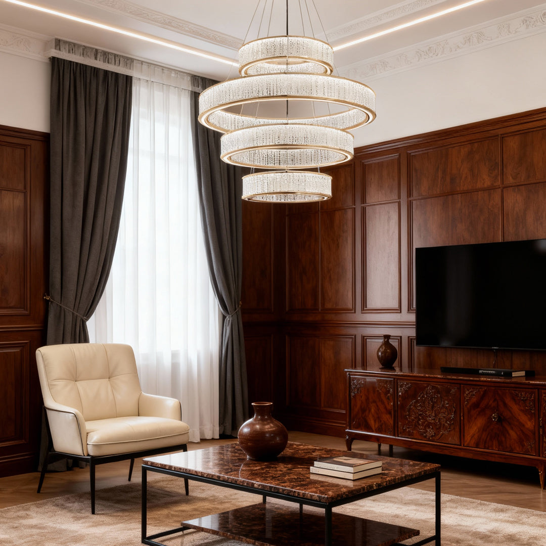 Luxury Large Crystal Circular Ceiling Chandelier