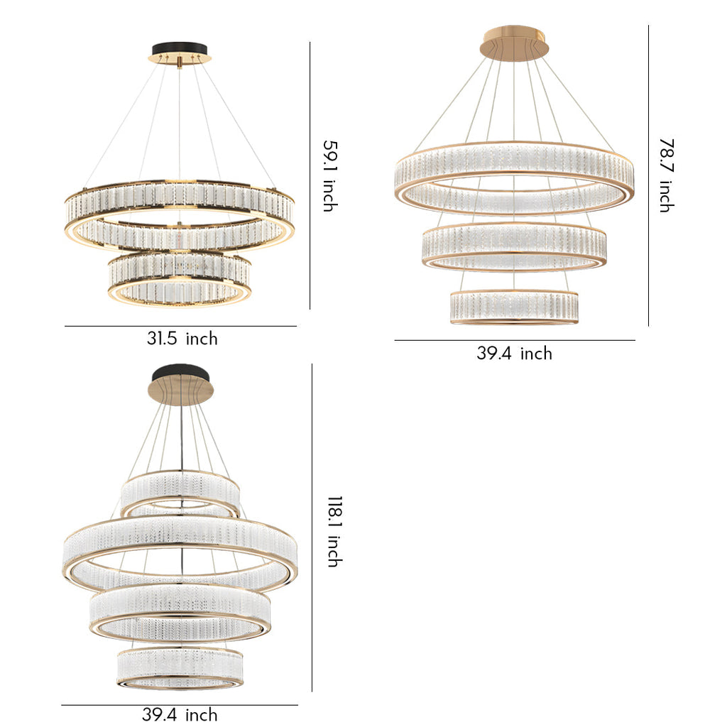 Luxury Large Crystal Circular Ceiling Chandelier