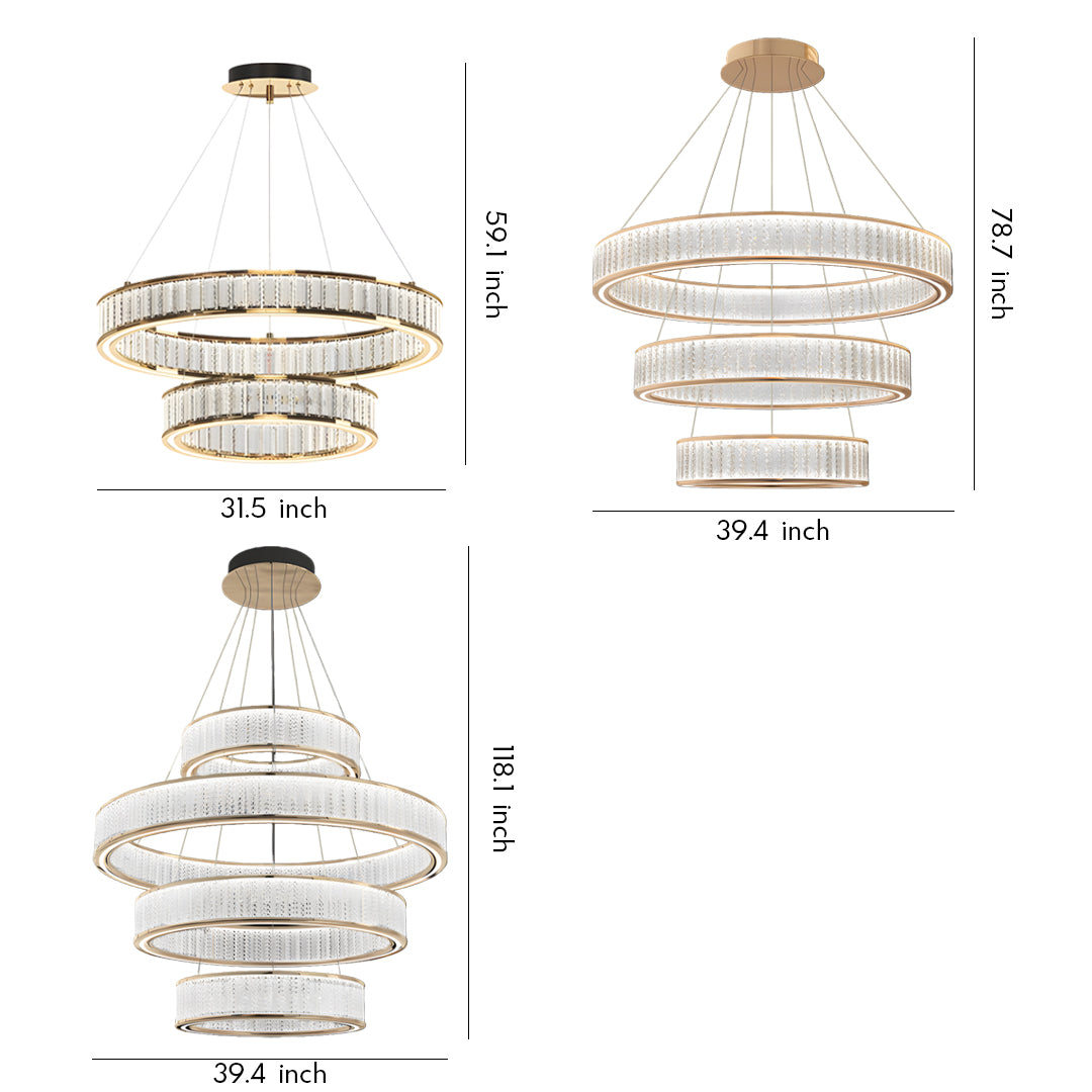 Luxury Large Crystal Circular Ceiling Chandelier