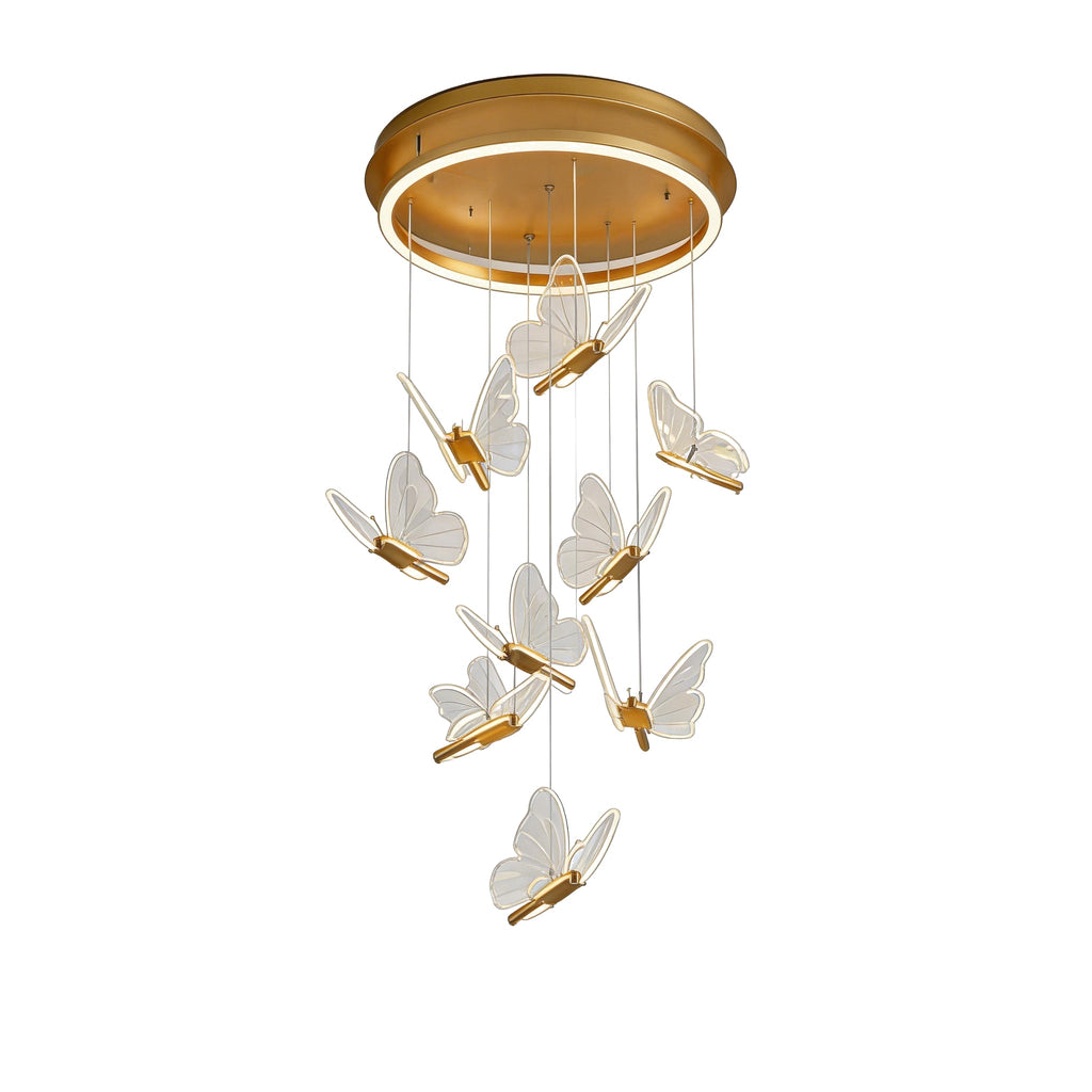 Modern Butterfly Chandelier - Metal and Acrylic Ceiling Light