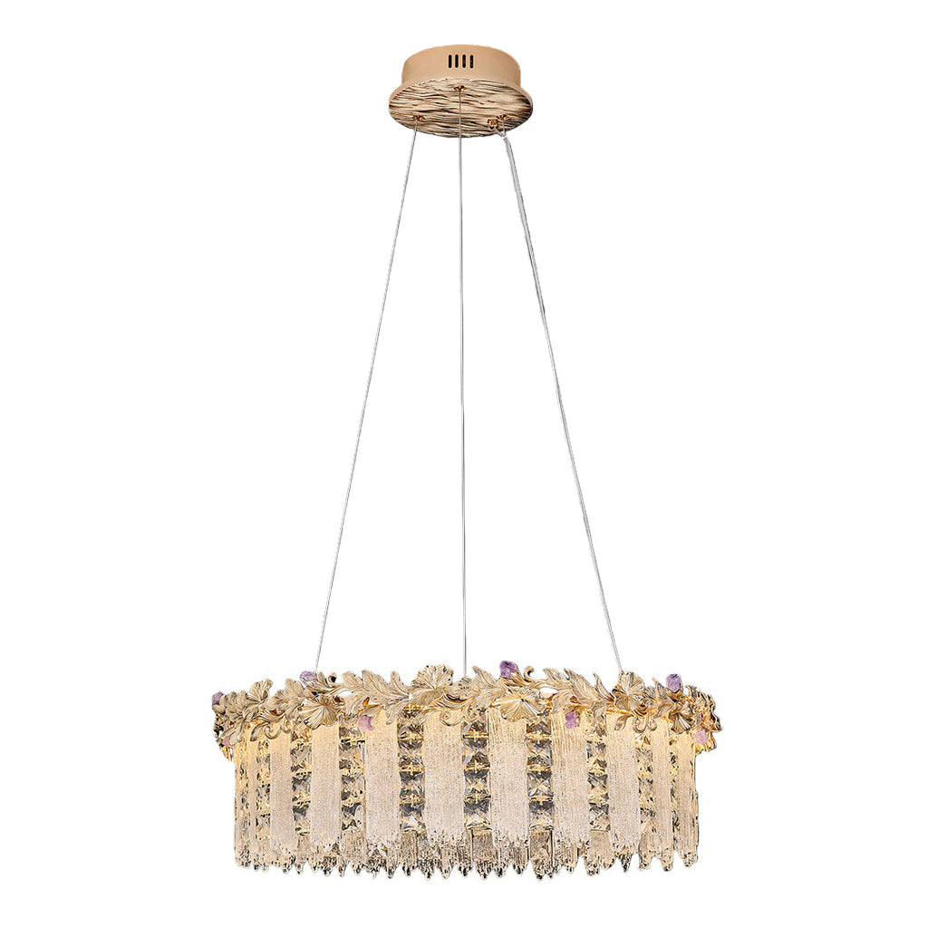 Gold Crystal Chandelier - French Minimalist Ceiling Light