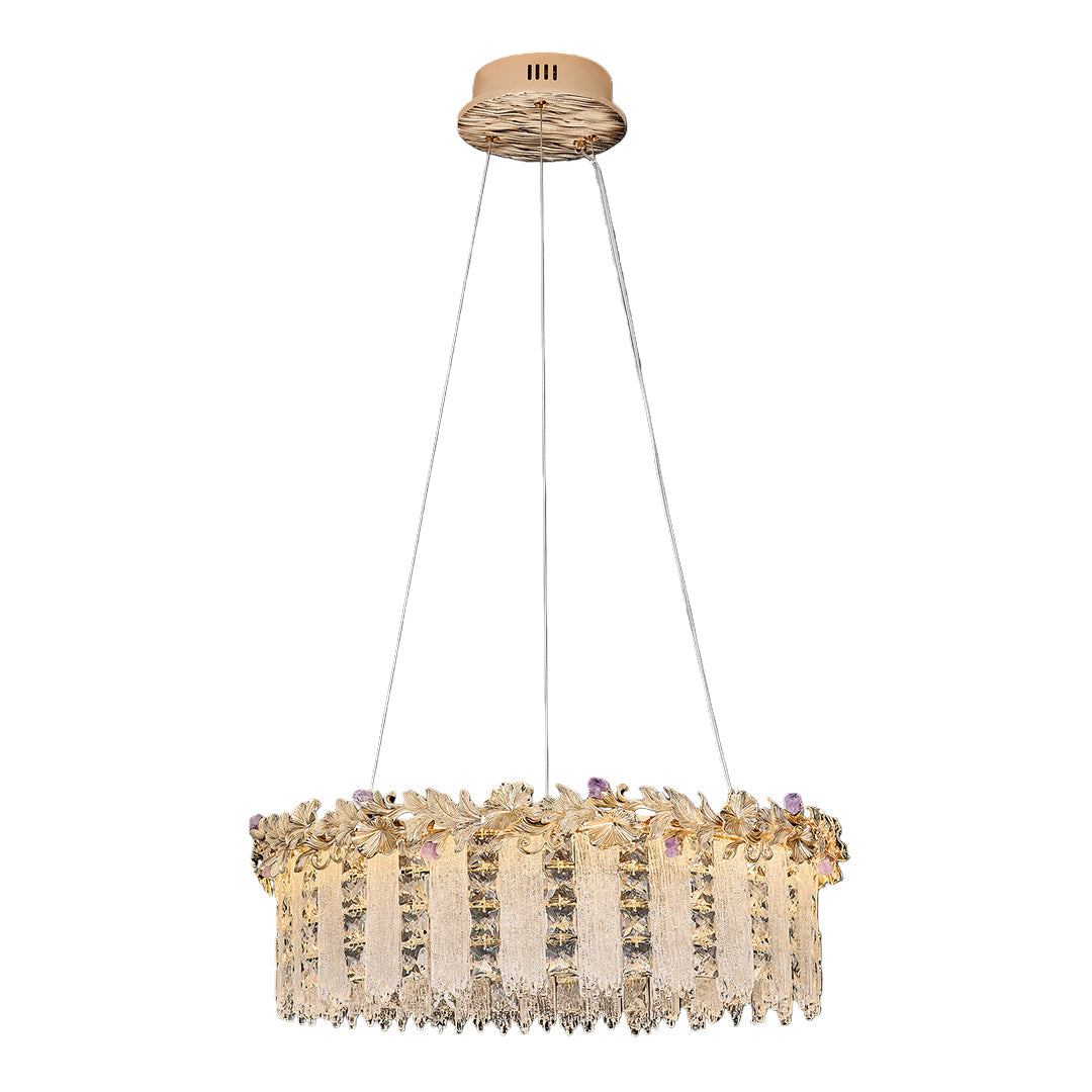 Gold Crystal Chandelier - French Minimalist Ceiling Light