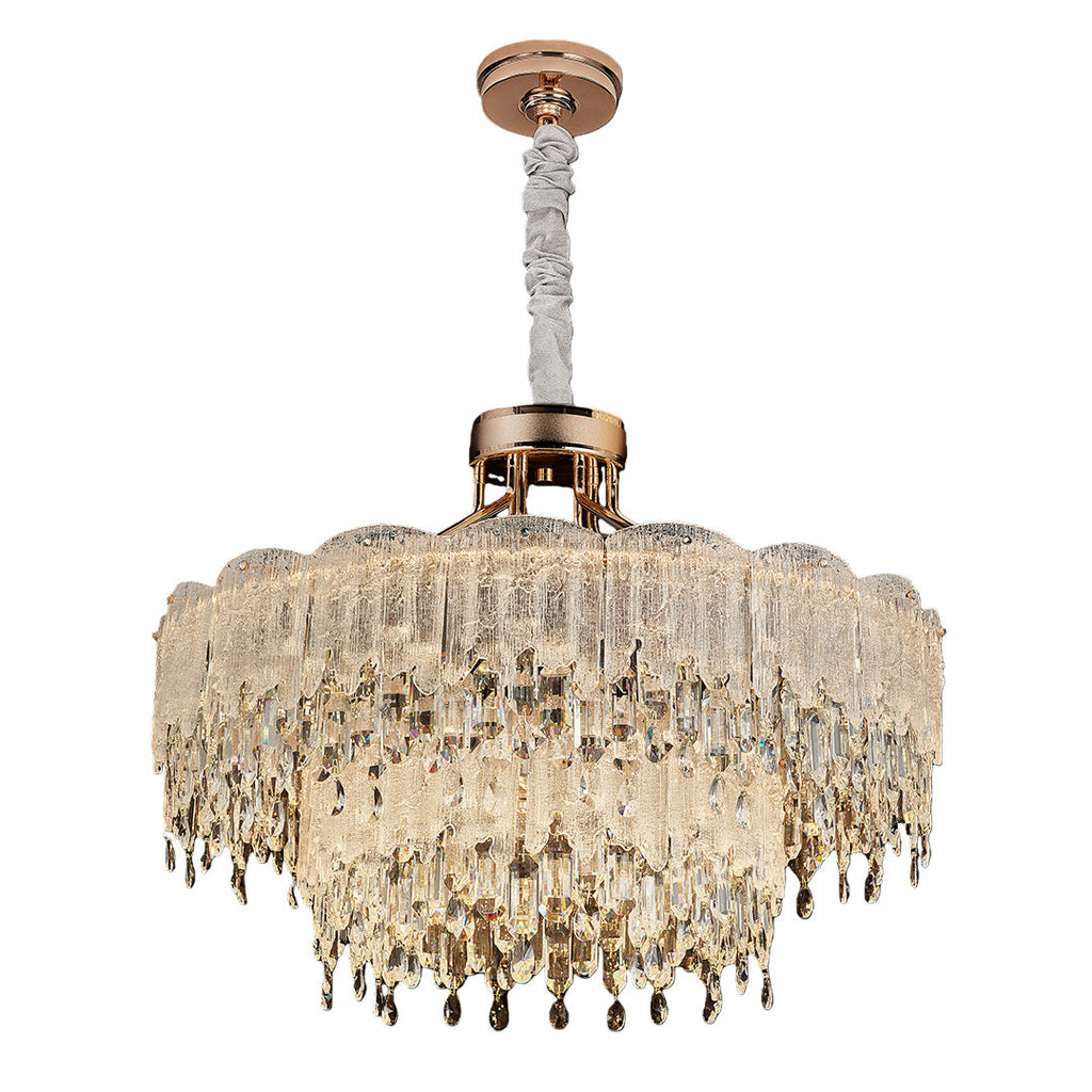 Luxury Crystal Glass Fringe Chandelier - Elegant Ceiling Light