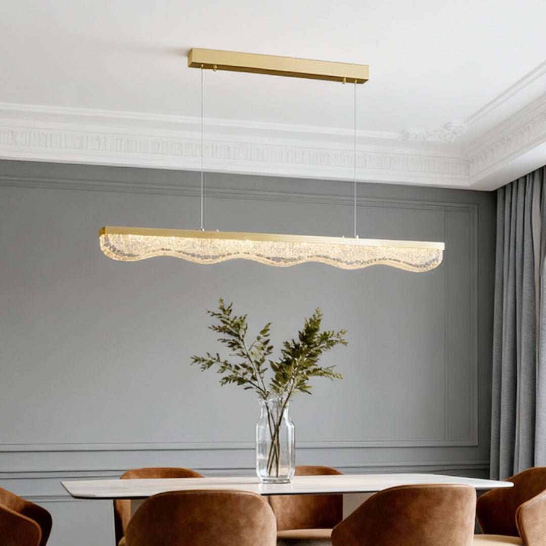 Luxury Gold Pendant Light with Resin Crystal Shade