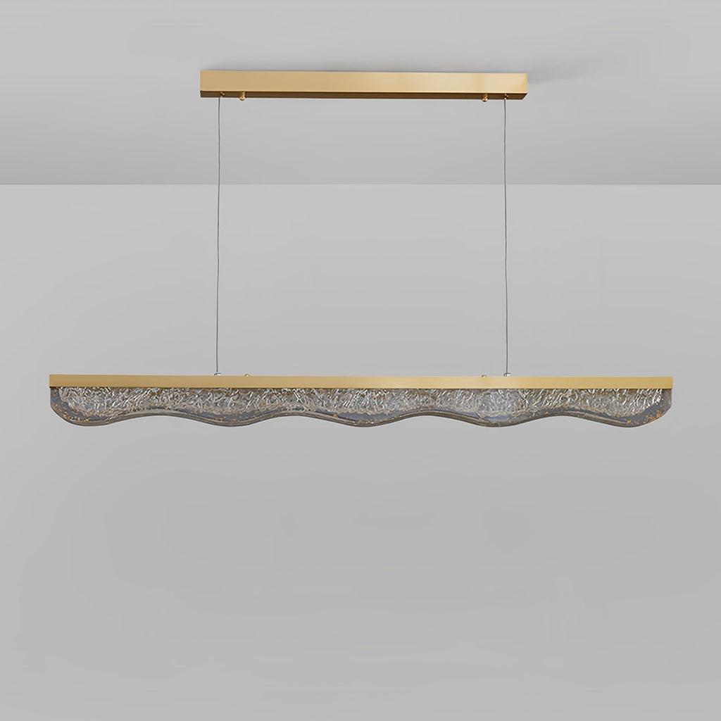 Luxury Gold Pendant Light with Resin Crystal Shade