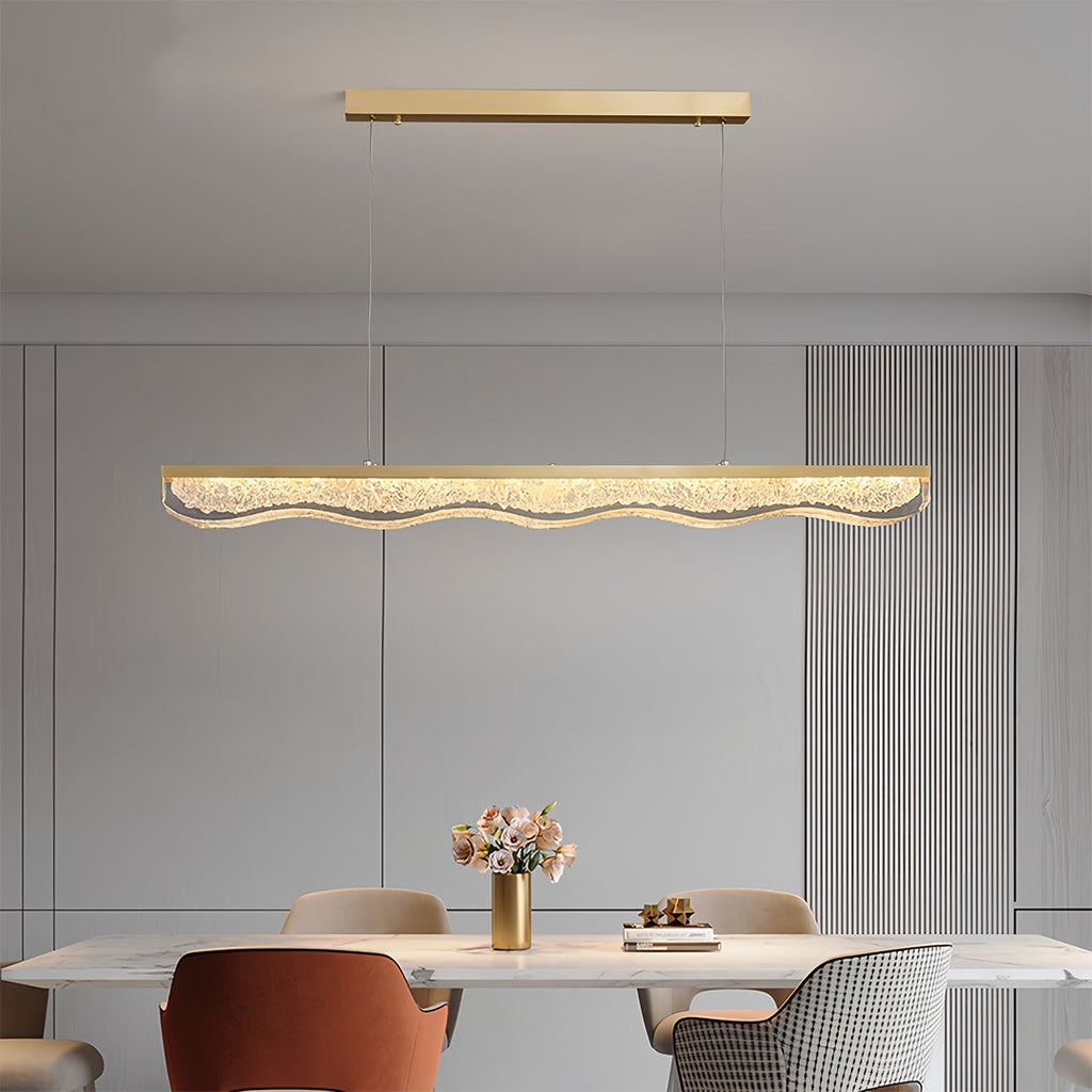 Luxury Gold Pendant Light with Resin Crystal Shade