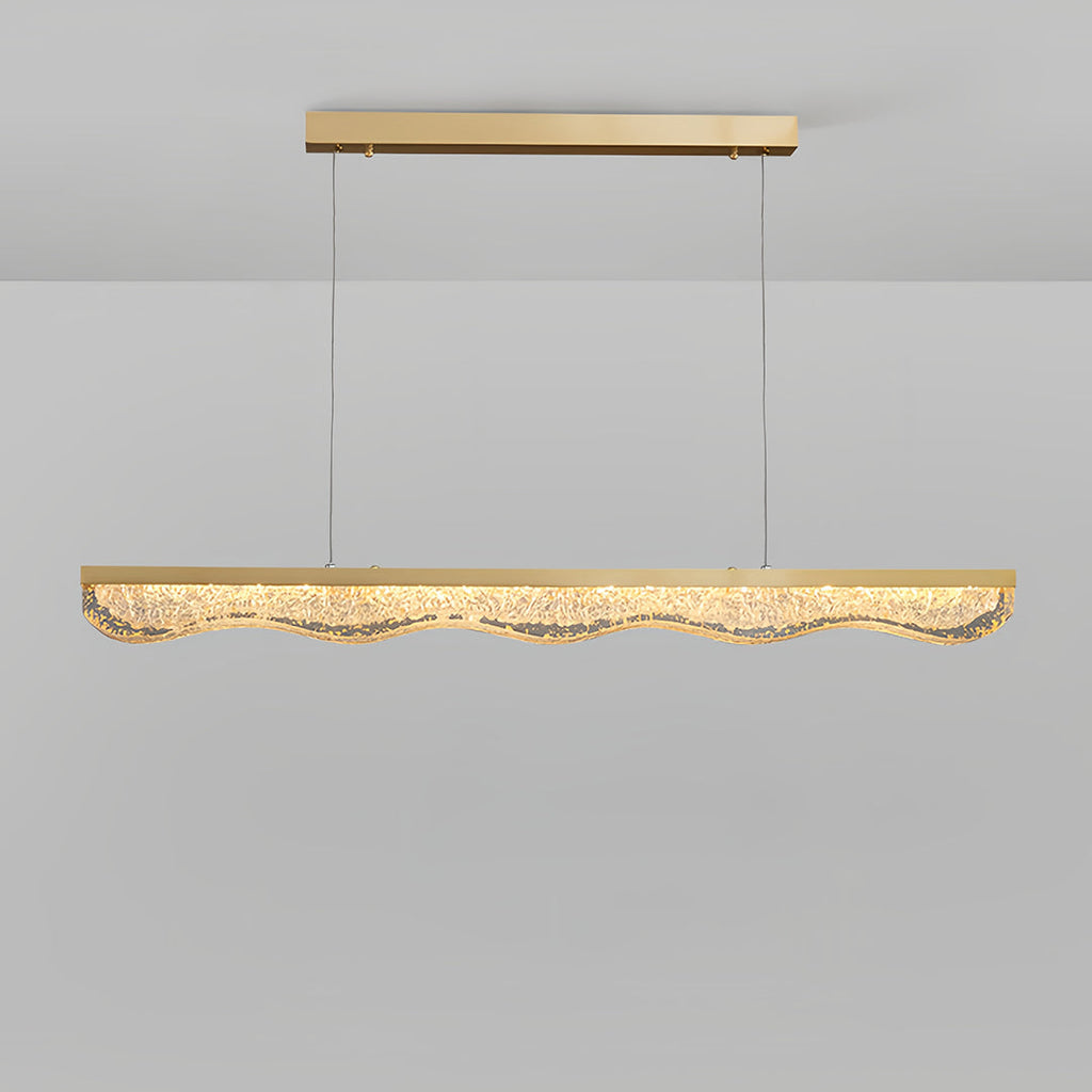 Luxury Gold Pendant Light with Resin Crystal Shade
