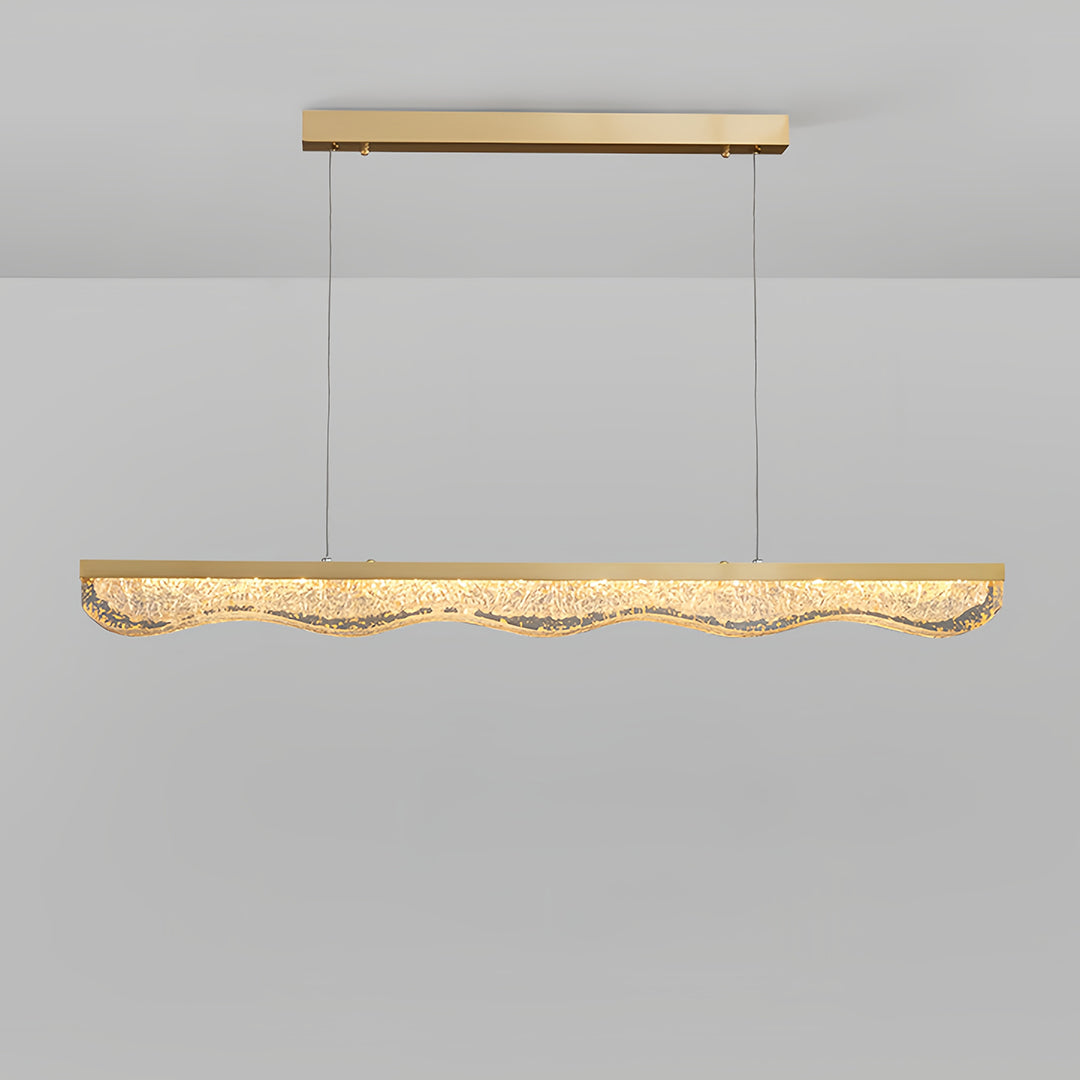 Luxury Gold Pendant Light with Resin Crystal Shade