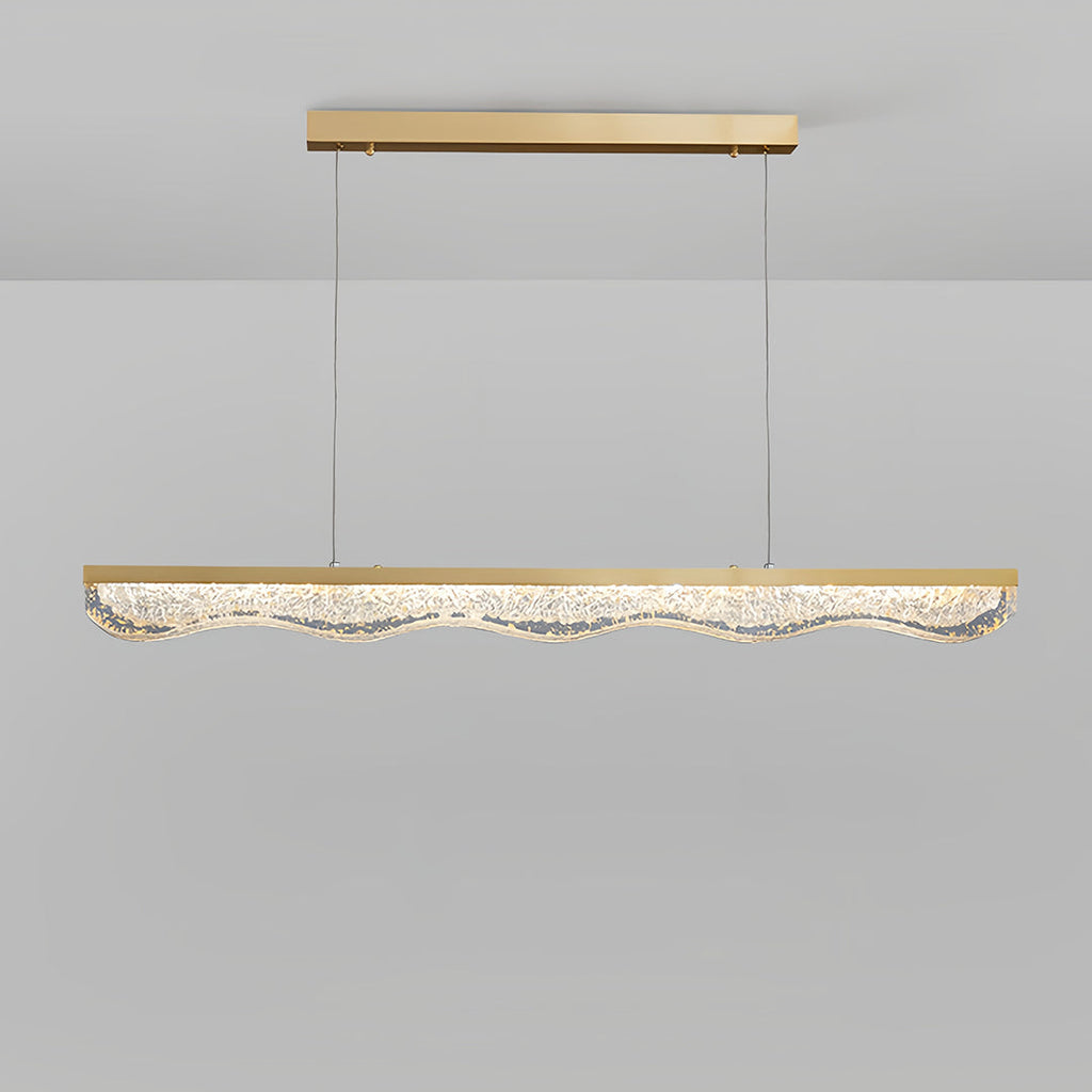 Luxury Gold Pendant Light with Resin Crystal Shade