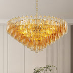 Luxury Multi-Head Glass Pendant Chandelier for Elegant Ceilings