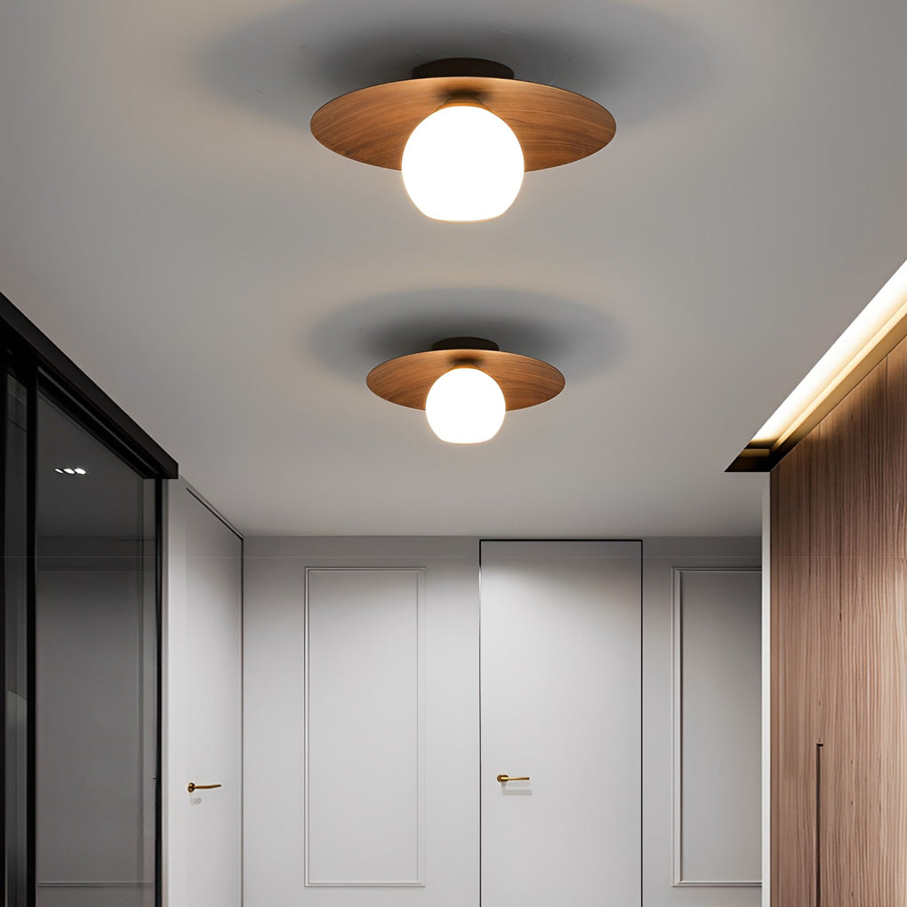 Nordic Minimalist Wood Grain LED Ceiling Light