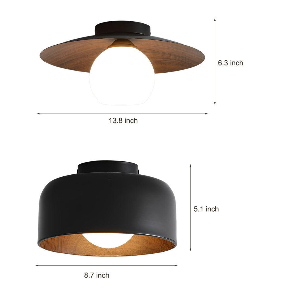 Nordic Minimalist Wood Grain LED Ceiling Light