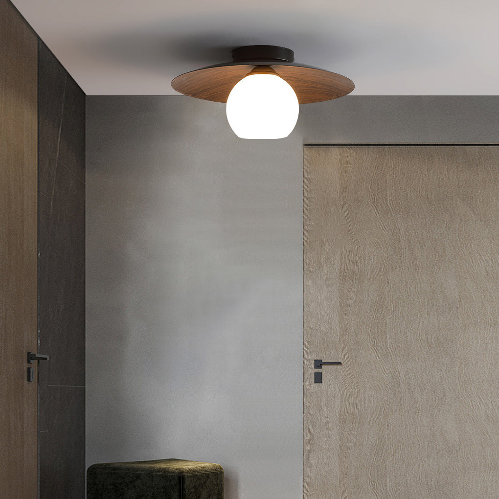 Nordic Minimalist Wood Grain LED Ceiling Light