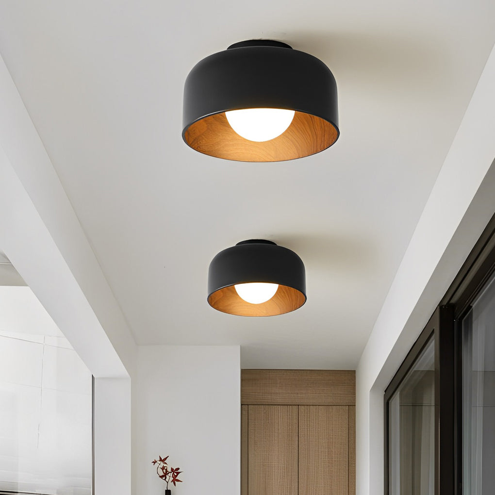 Nordic Minimalist Wood Grain LED Ceiling Light