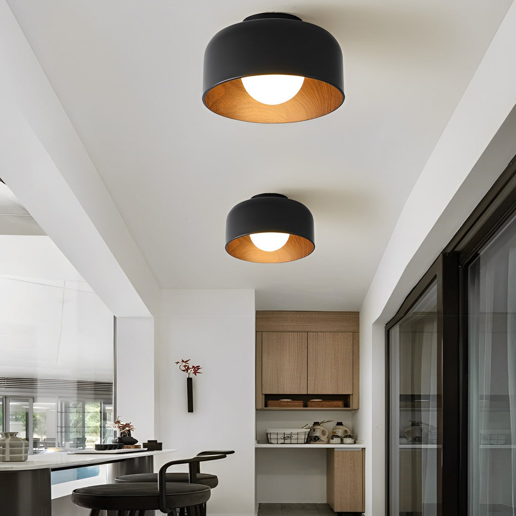 Nordic Minimalist Wood Grain LED Ceiling Light