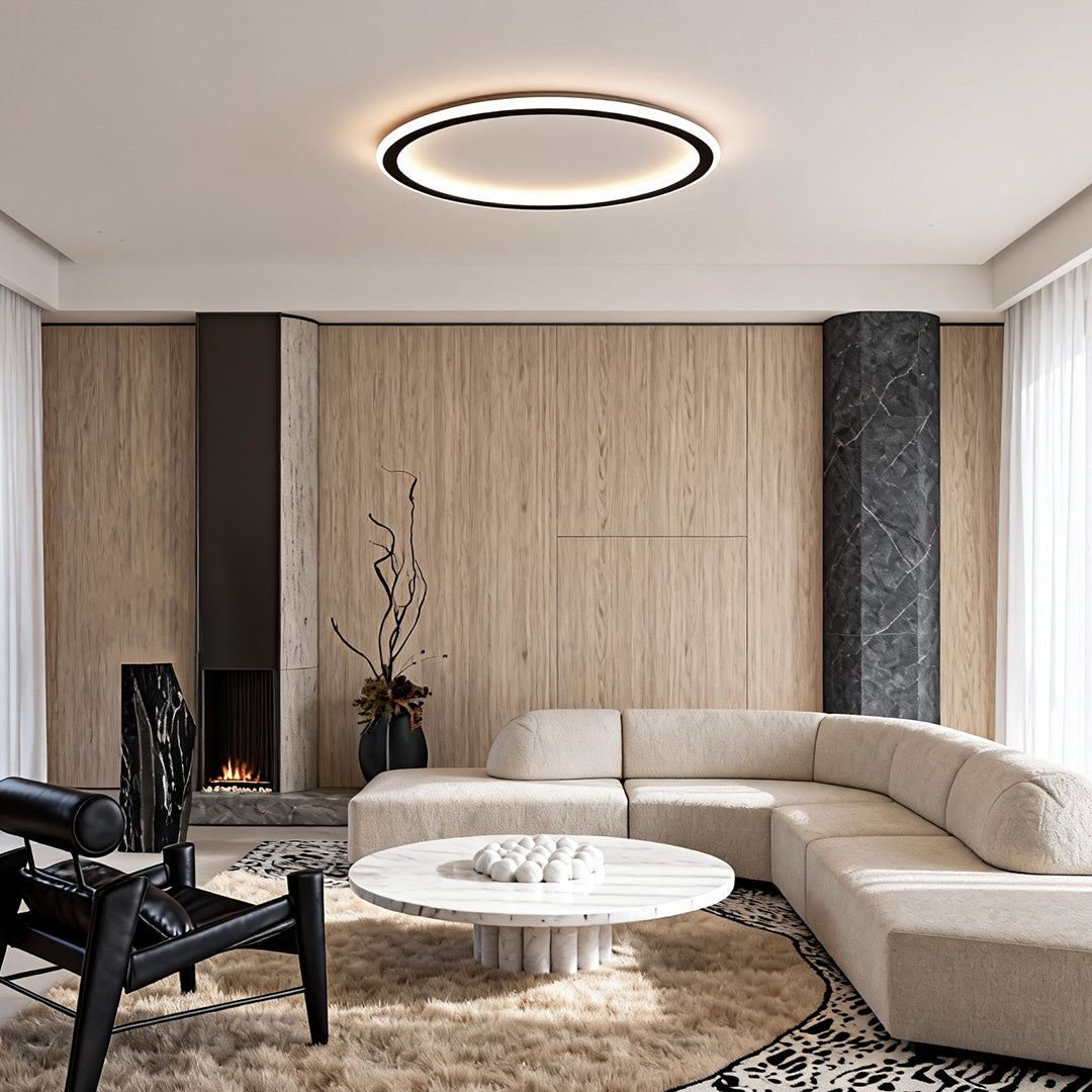 Modern LED Circular Ceiling Light - Acrylic & Metal Design