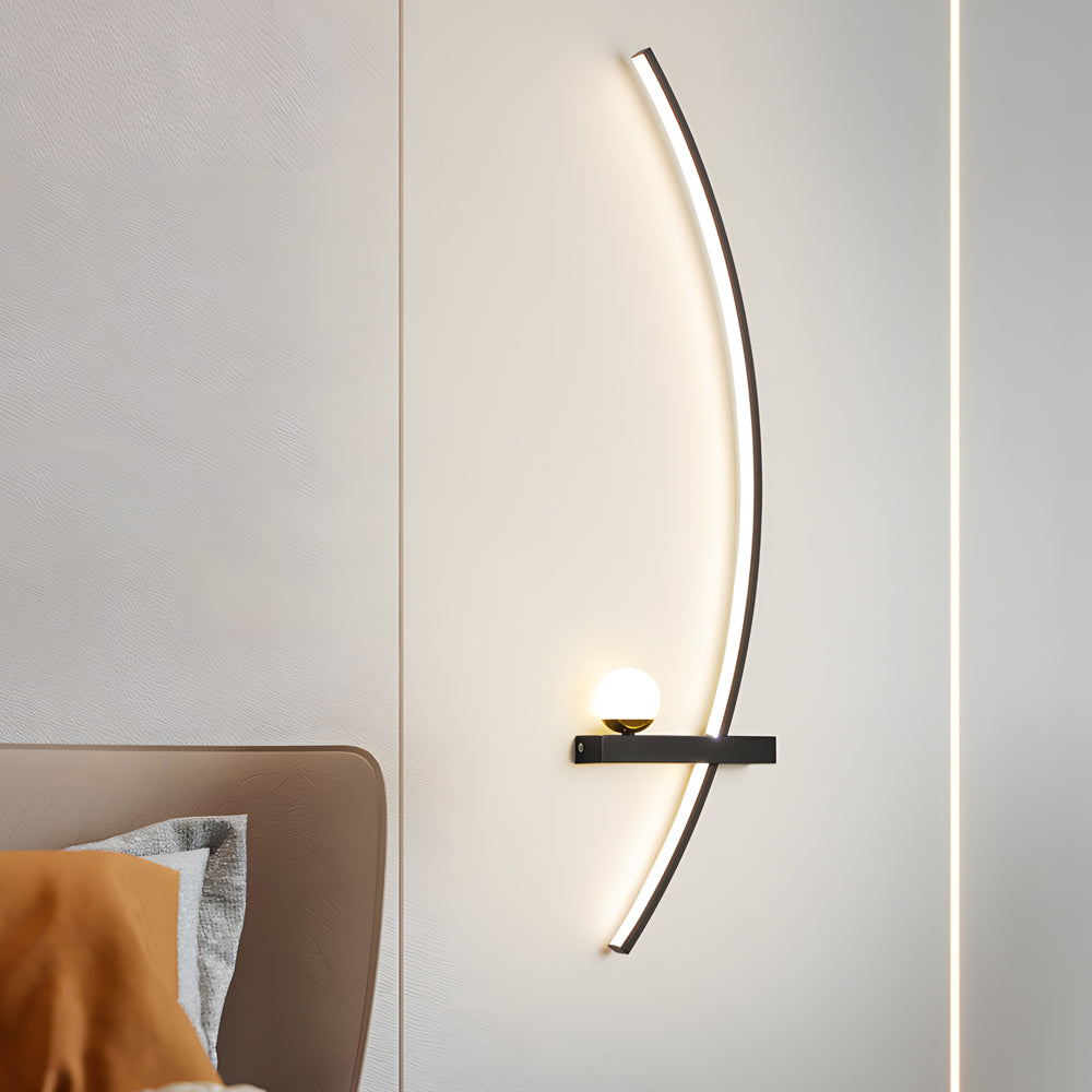 Modern LED Curved Wall Light - Elegant Fixture for Home & Living Room