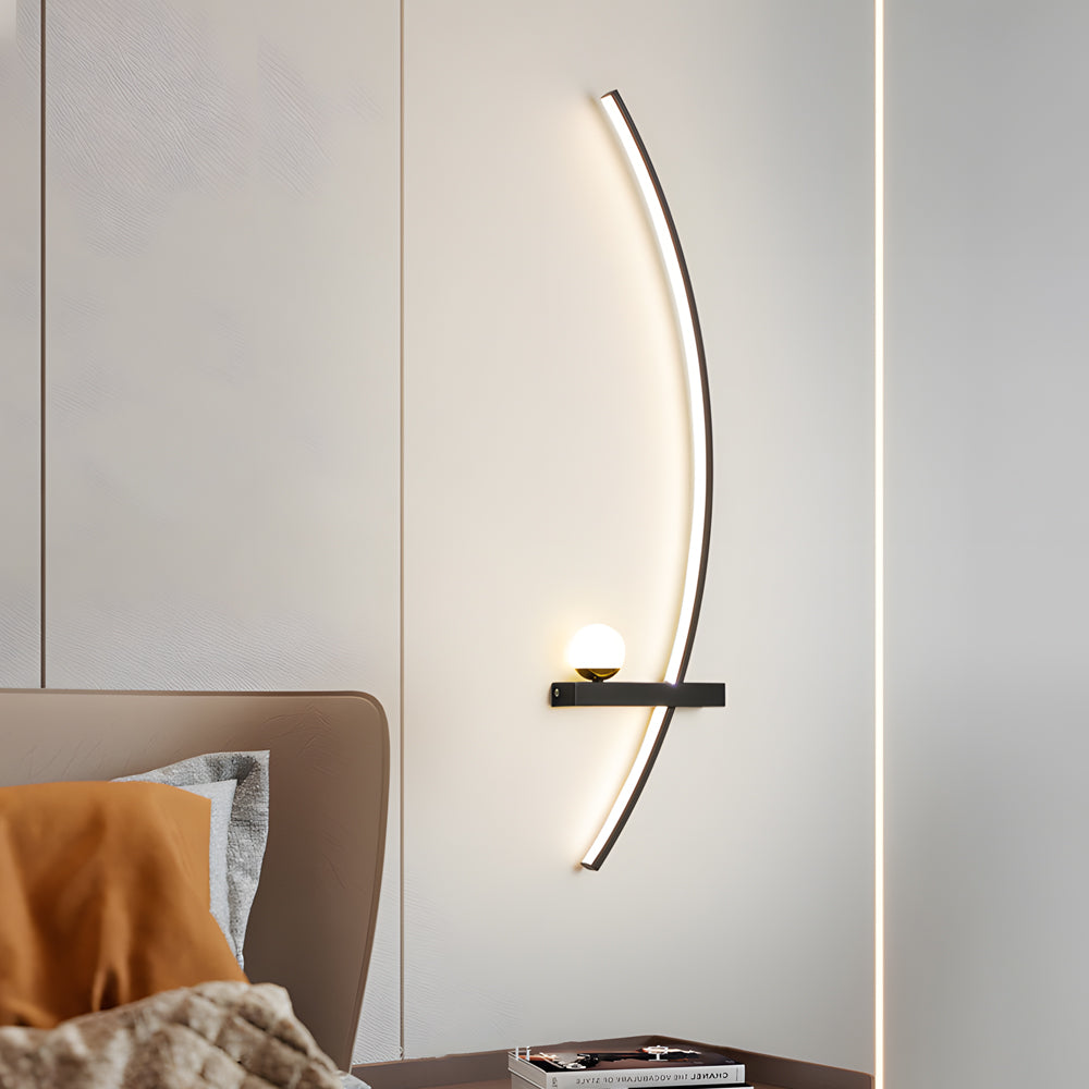 Modern LED Curved Wall Light - Elegant Fixture for Home & Living Room
