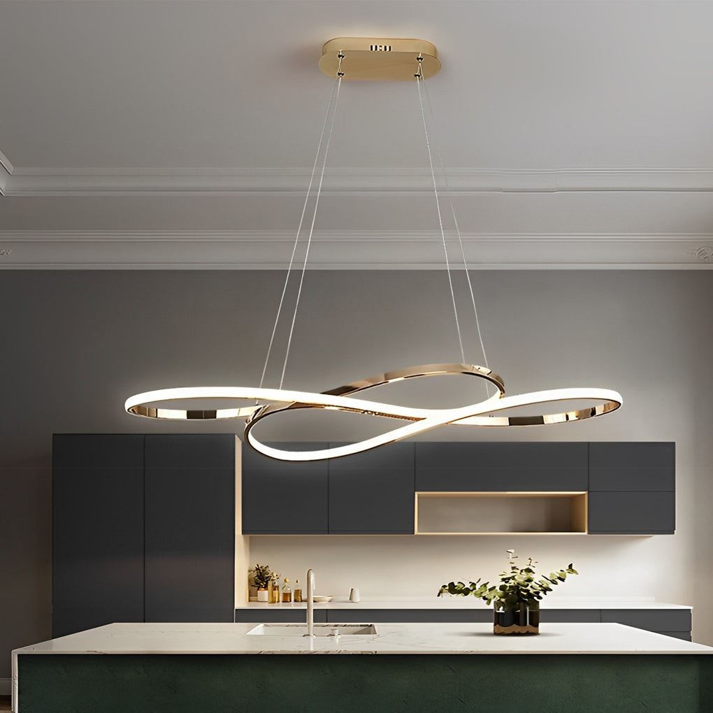 Modern LED Infinity Wave Chandelier - Elegant Ceiling Light