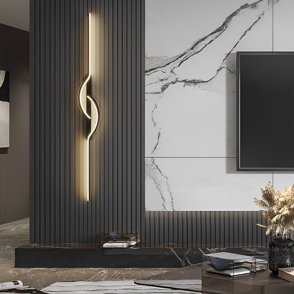 Contemporary Black Aluminum Linear Wall Sconce