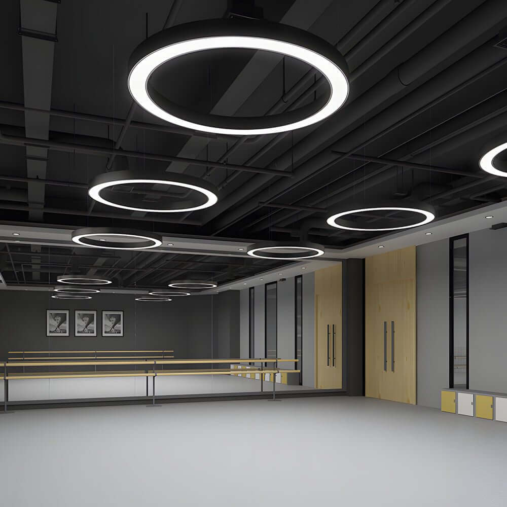 Modern LED Pendant Ring Ceiling Light - Metal & Acrylic Design