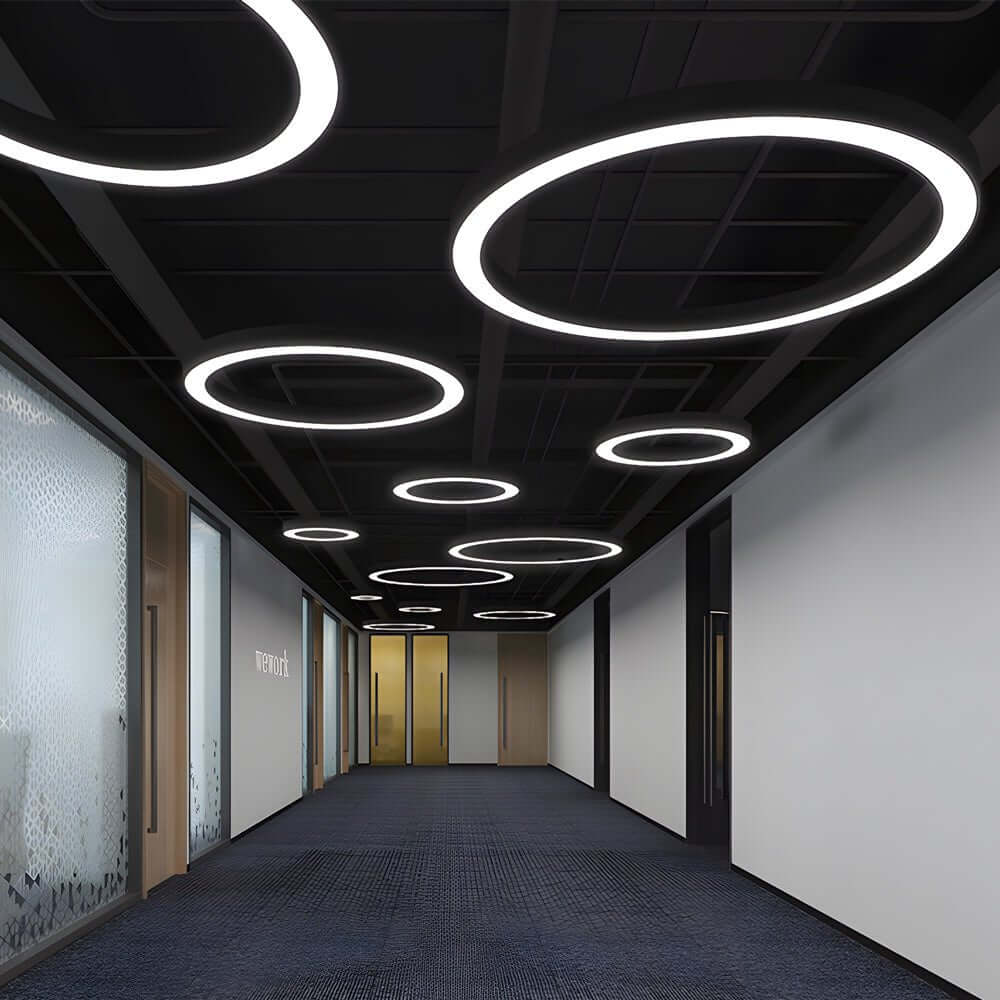 Modern LED Pendant Ring Ceiling Light - Metal & Acrylic Design