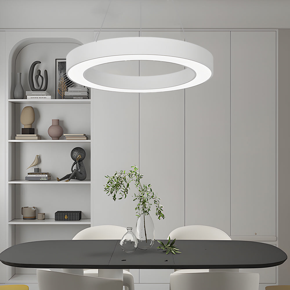 Modern LED Pendant Ring Ceiling Light - Metal & Acrylic Design
