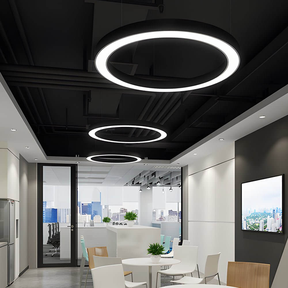 Modern LED Pendant Ring Ceiling Light - Metal & Acrylic Design