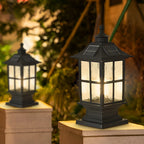 Modern Black Solar LED Pillar Landscape Light
