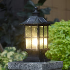 Modern Black Solar LED Pillar Landscape Light