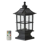 Modern Black Solar LED Pillar Landscape Light