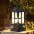 Modern Black Solar LED Pillar Landscape Light