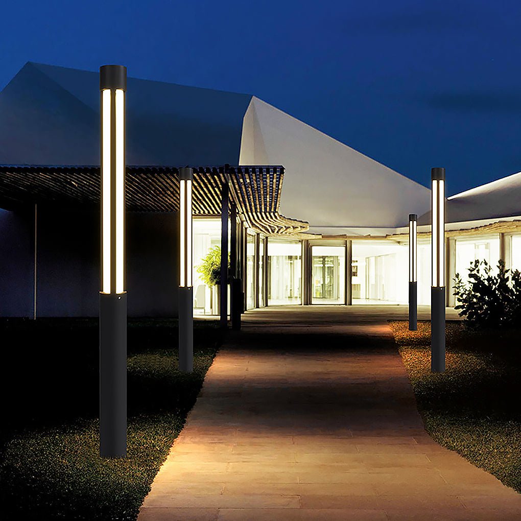 Modern Cylindrical LED Bollard Lights for Residential Landscaping