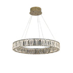 Premium LED Crystal Ring Chandelier in Stainless Steel