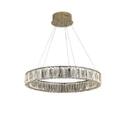Premium LED Crystal Ring Chandelier in Stainless Steel