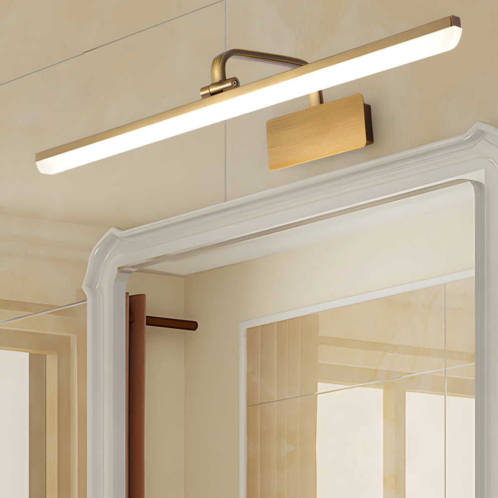 Modern Brass Curved Arm Light Bar Vanity Fixture