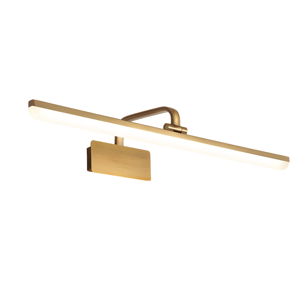 Modern Brass Curved Arm Light Bar Vanity Fixture