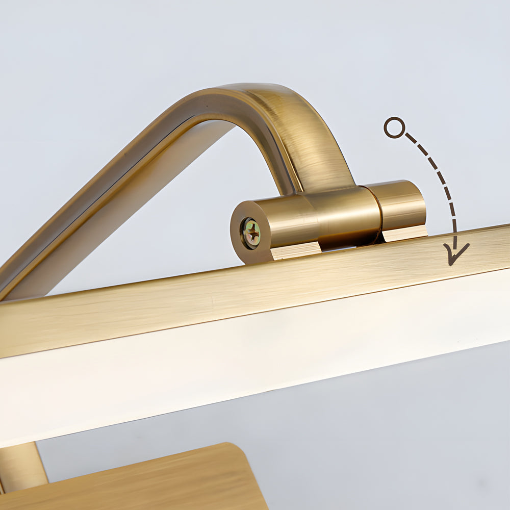Modern Brass Curved Arm Light Bar Vanity Fixture