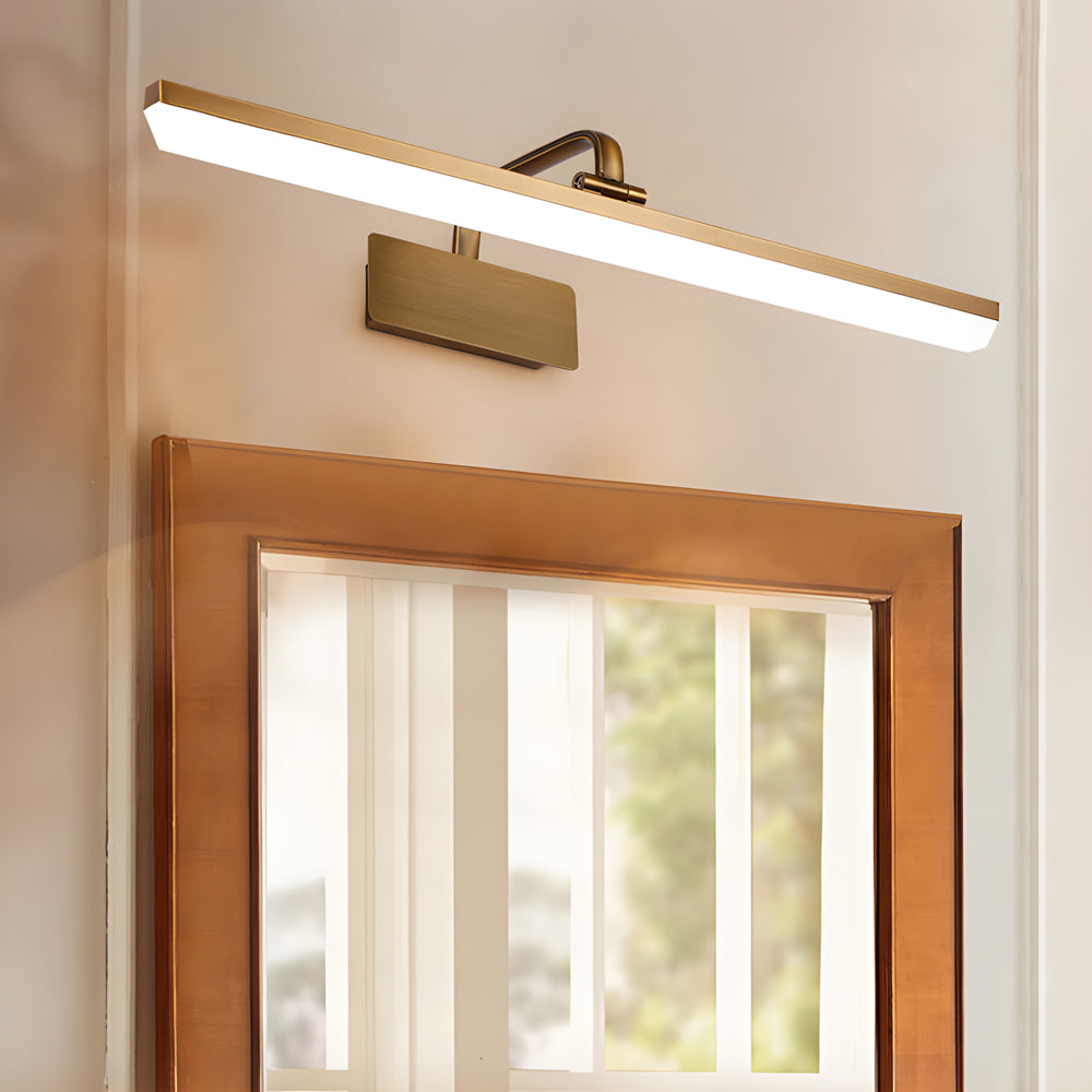 Modern Brass Curved Arm Light Bar Vanity Fixture