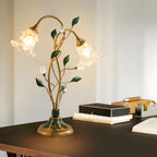 Premium Lily Table Lamp with Dual Lights and Leaf Accents