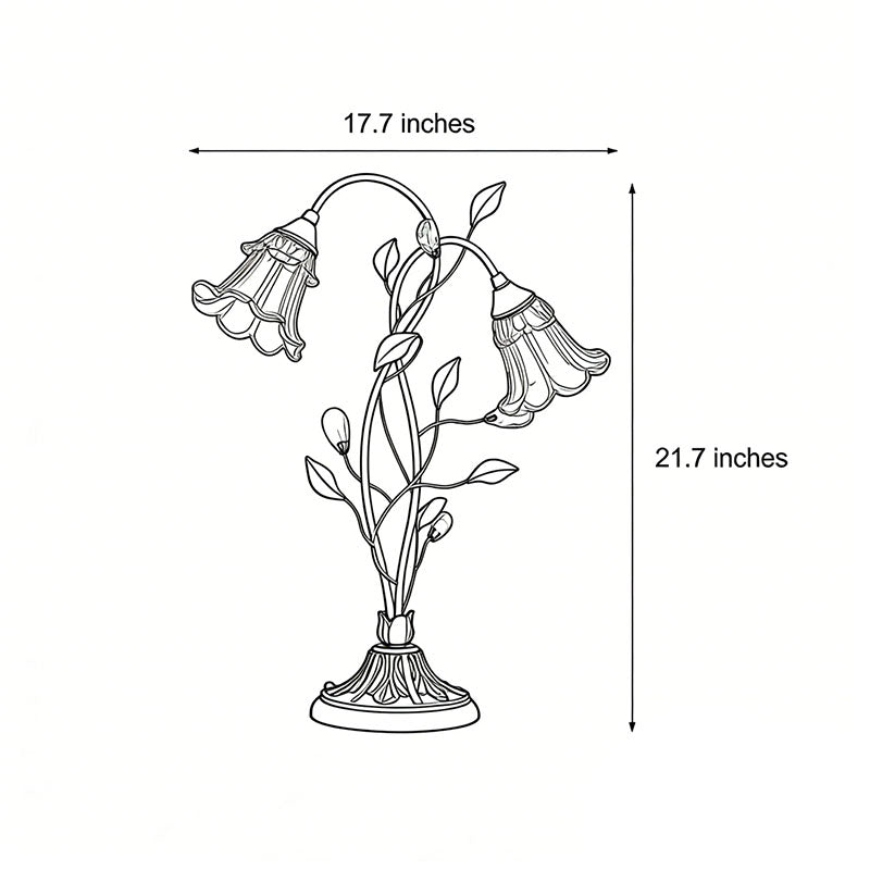 Premium Lily Table Lamp with Dual Lights and Leaf Accents