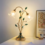 Premium Lily Table Lamp with Dual Lights and Leaf Accents