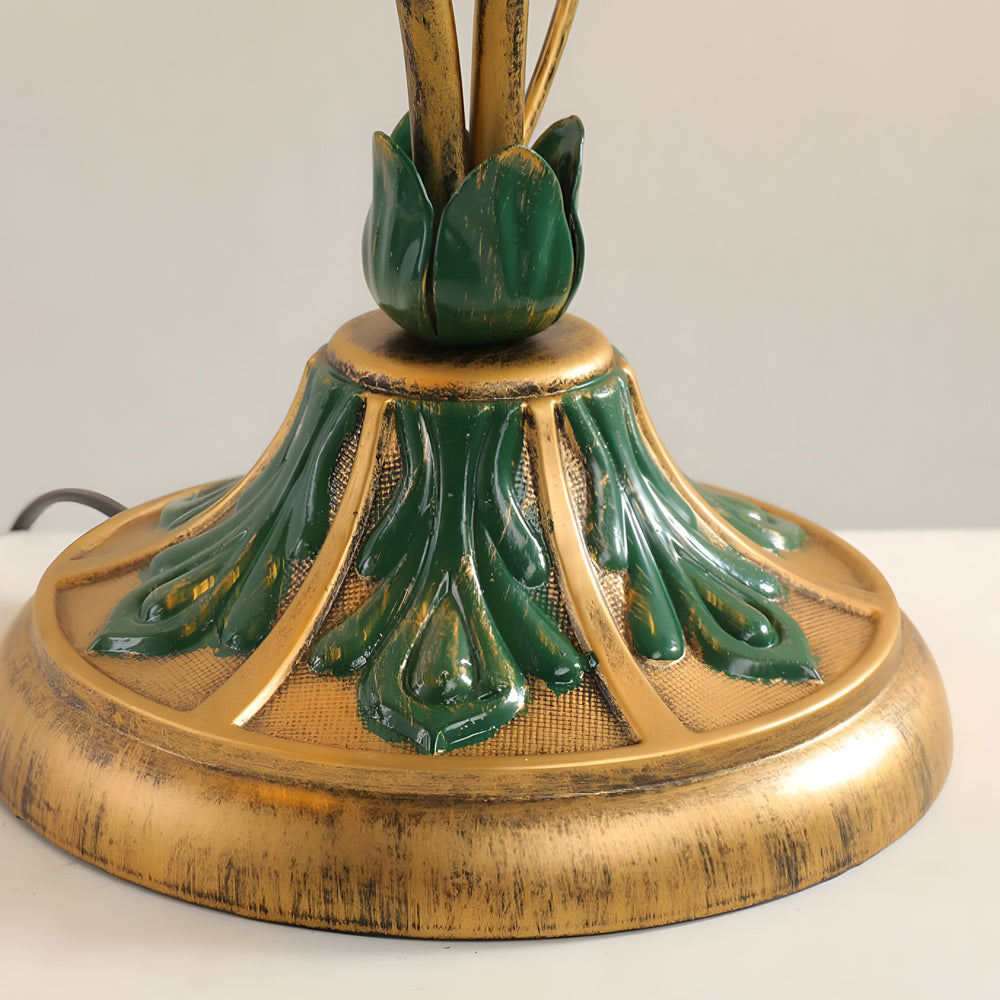 Premium Lily Table Lamp with Dual Lights and Leaf Accents