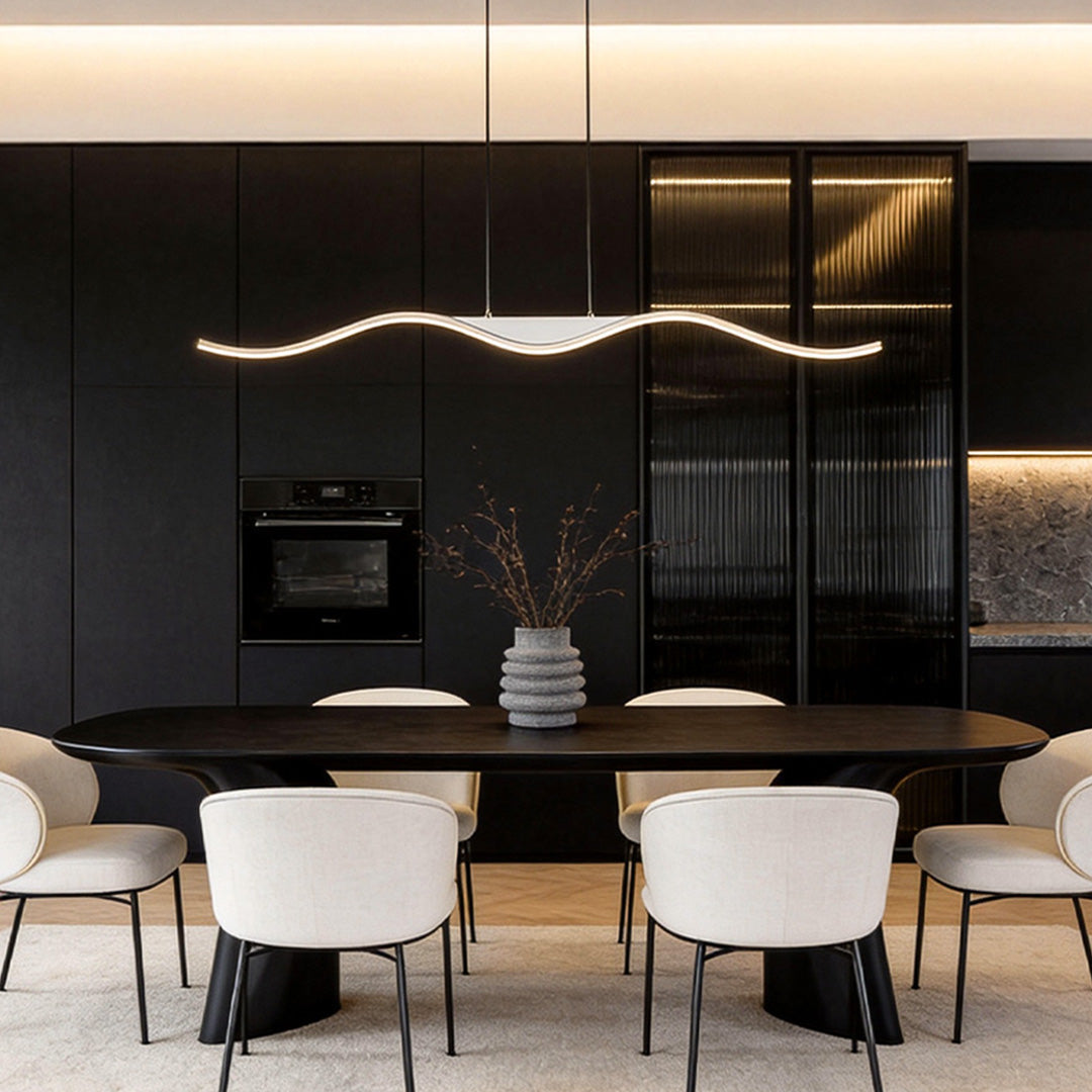 Modern White Line Wave Pendant Ceiling Light