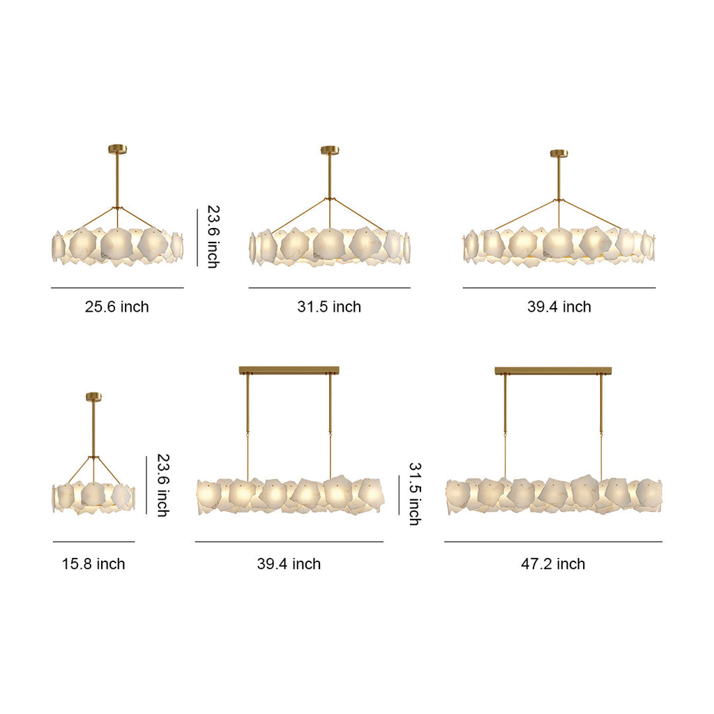 Premium LED Cloud Stone Chandelier with Full Copper Ceiling Fixture